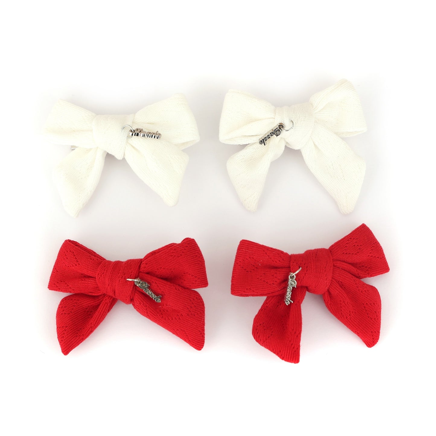 Knit Heart Mini Bow Set