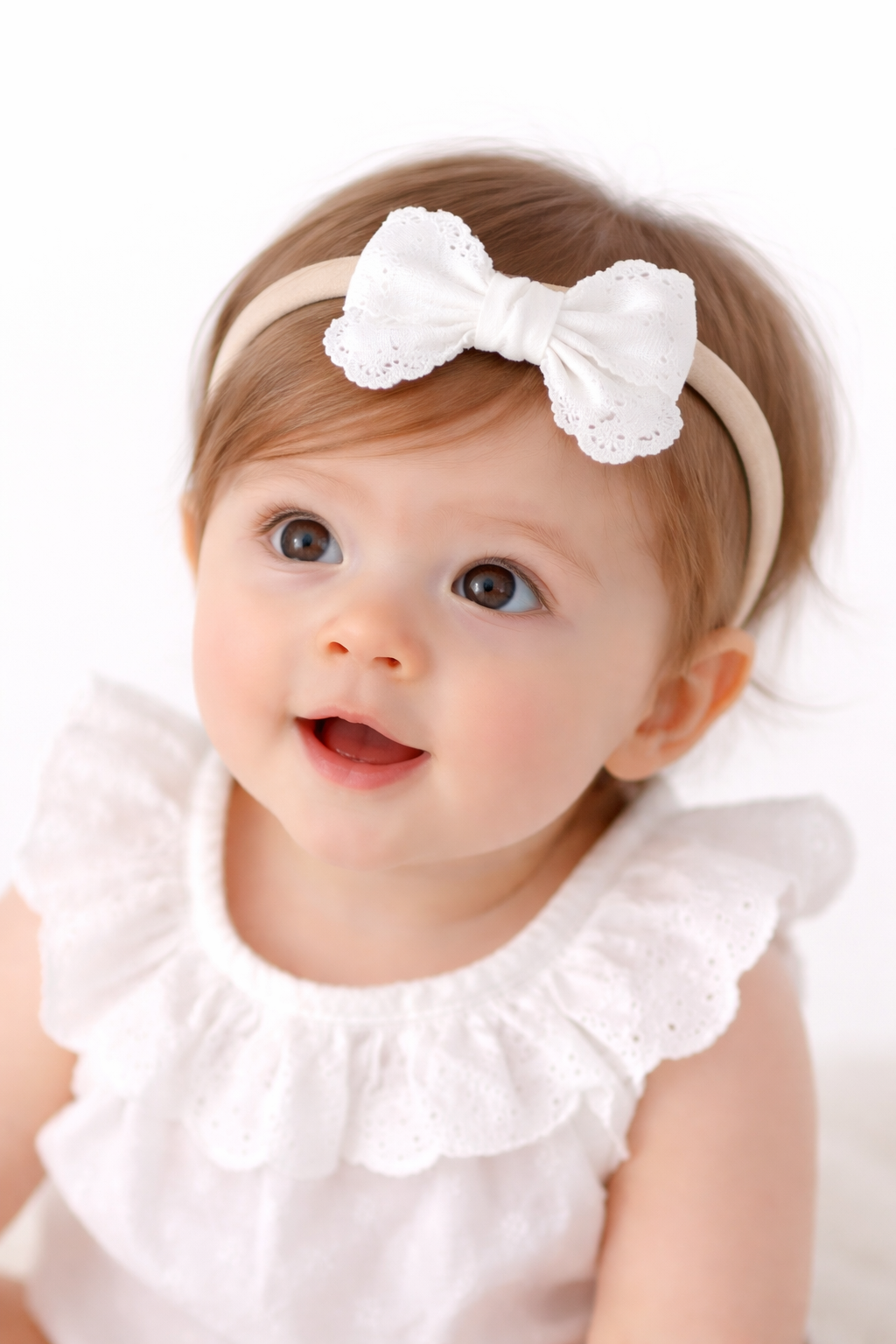 Embroidered Scalloped Baby Headband