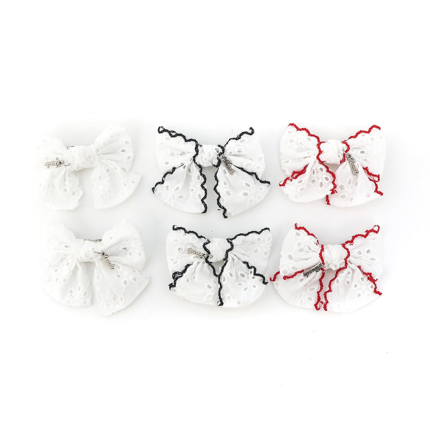 Eyelet Trim Bow Set