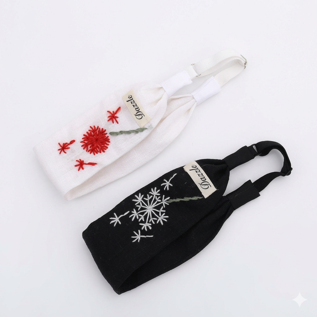 Blossom Embroidered Elastic Headband