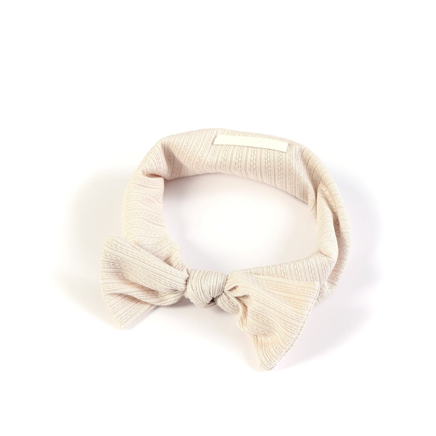 Cream Jacquard Baby Bow Headband