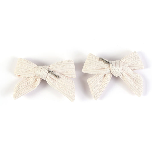 Cream Jacquard Mini Bow Set