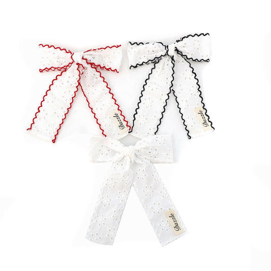 Eyelet Trim Bow