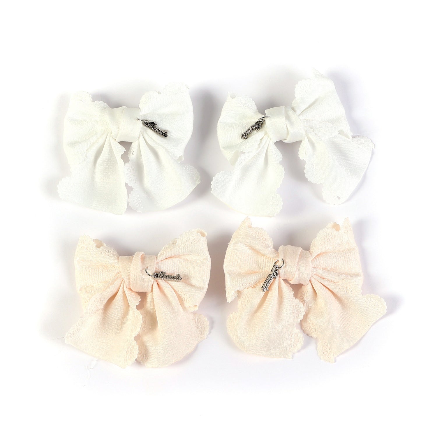 Embroidered Mini Bow Clips