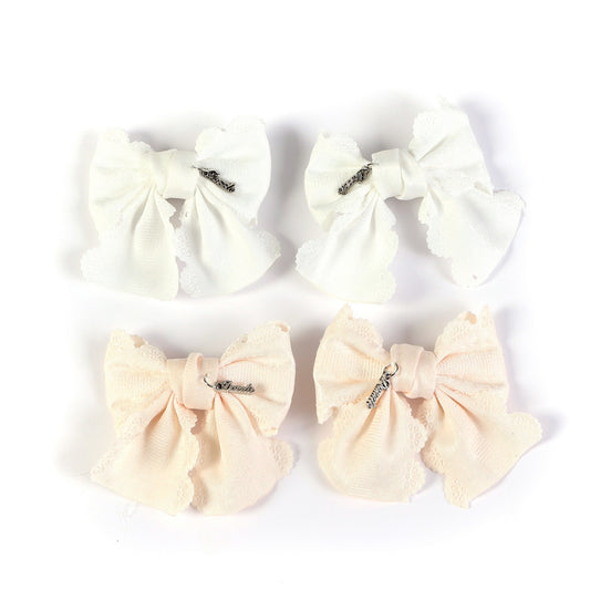Embroidered Mini Bow Clips