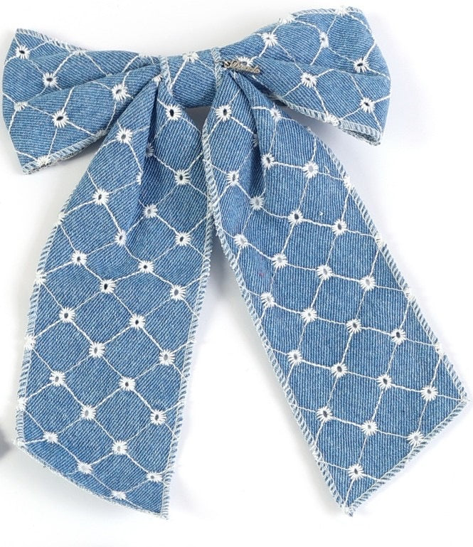 Geo Denim Bow