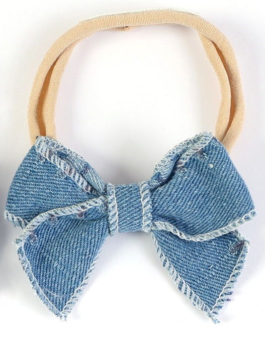 Stitched Denim Baby Headband