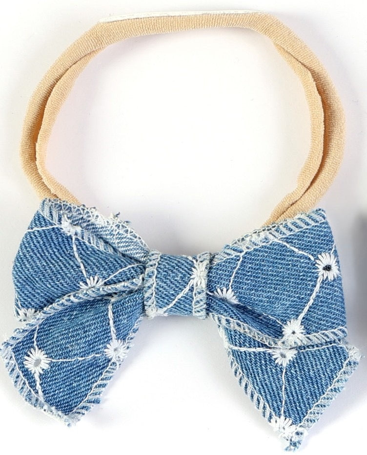Geo Denim Baby Headband