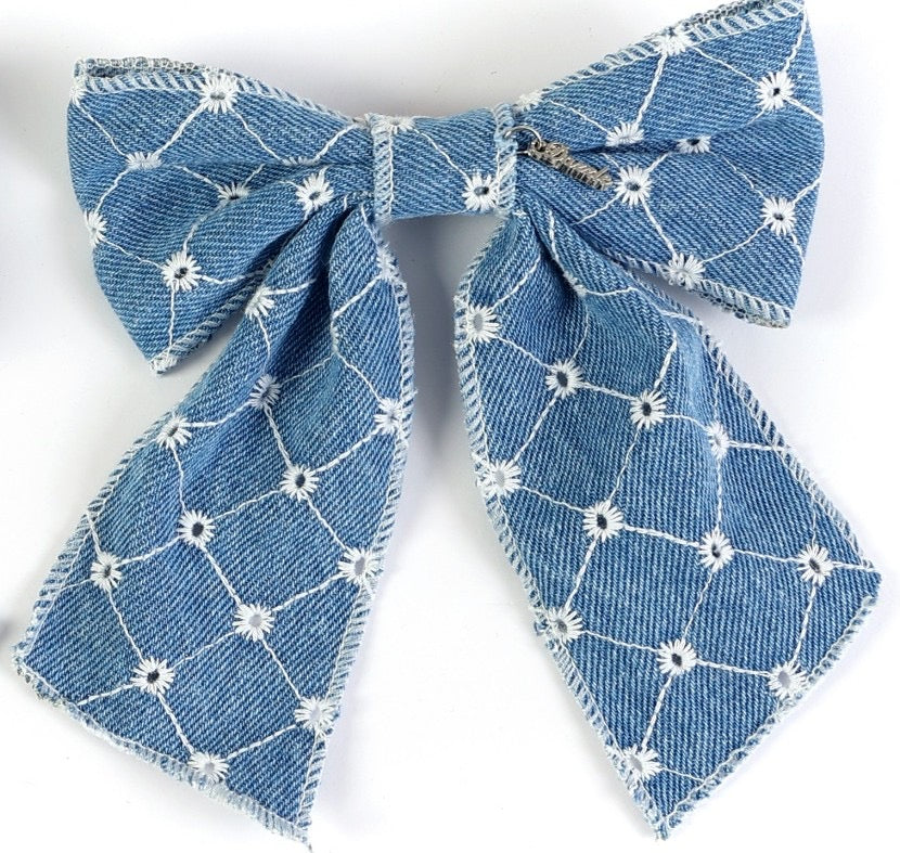 Geo Denim Bow