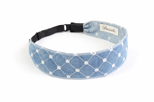 Geo Denim Elastic Headband