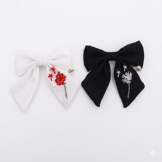 Blossom Embroidered Bow